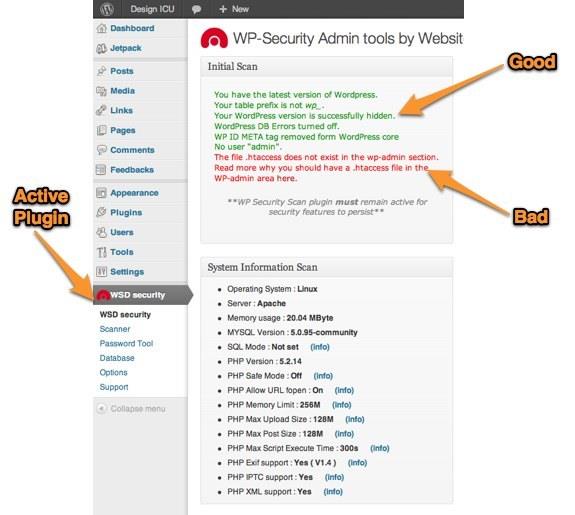 WSD Security Plugin Settings